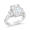 Emerald cut & Trapezoid Diamond Engagement RIng