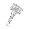 Emerald cut & Trapezoid Diamond Engagement RIng