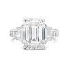 Emerald cut & Trapezoid Diamond Engagement RIng