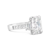 Emerald cut & Trapezoid Diamond Engagement RIng