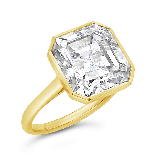 Bezel Set Square Diamond Ring