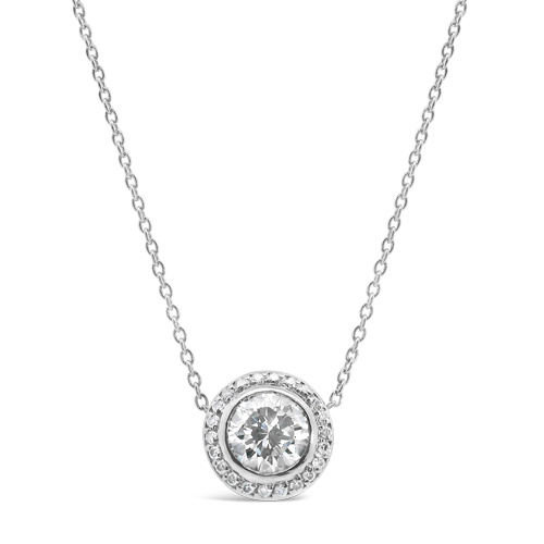 Round Diamond Halo Pendant