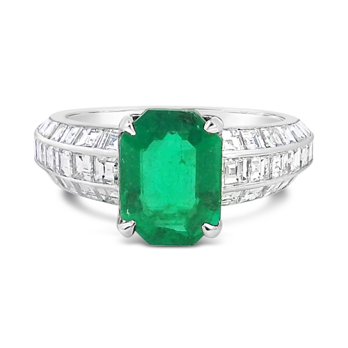 Columbian Emerald & Diamond Estate Ring