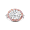Oval Diamond Ring with Pink Diamond Halo