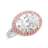 Oval Diamond Ring with Pink Diamond Halo