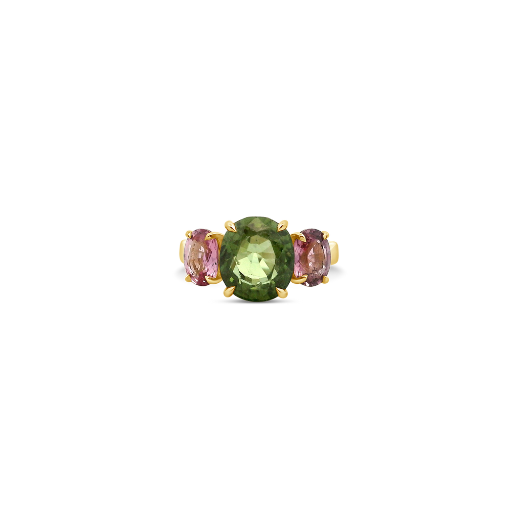 Peridot & Pink Sapphire Ring