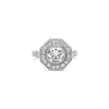 Octagon Design Diamond Engagement Ring