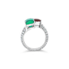 Emerald, Ruby & Diamond Bypass Ring