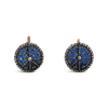 Antique Diamond on Cobalt Blue Glass Earrings & Pin/Pendant Suite