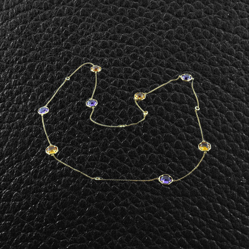 Amethyst, Citrine & Diamond Necklace