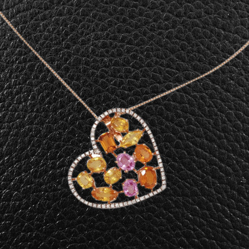 Fancy Heart Shaped Multi-color Sapphires