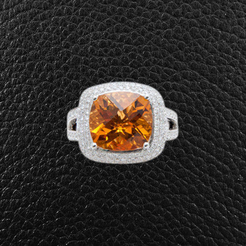 Citrine & Diamond Ring