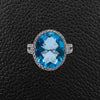 Blue Topaz & Diamond Ring