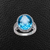 Blue Topaz & Diamond Ring