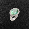 Blue-Green Tourmaline & Diamond Ring