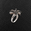 White, Black & Brown Diamond Flower Ring