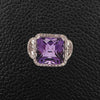 Cushion cut Amethyst & Diamond Ring