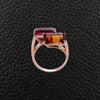 Rubellite, Citrine & Diamond Ring