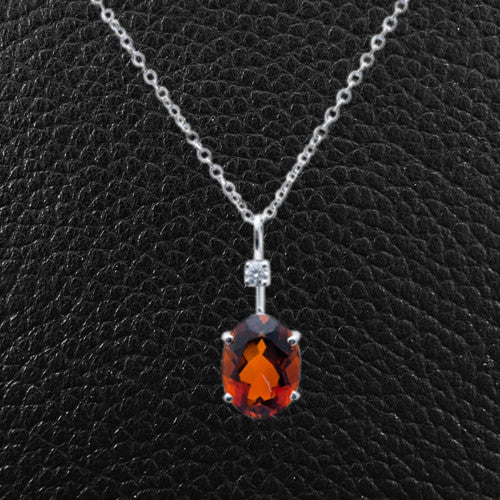 Citrine & Diamond Pendant