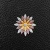 Pink, Yellow & White Diamond Flower Pin/Pendant