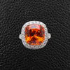 Spessartite Garnet and Diamond Ring