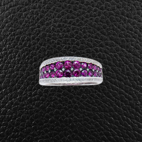 Pink Sapphire & Diamond Ring