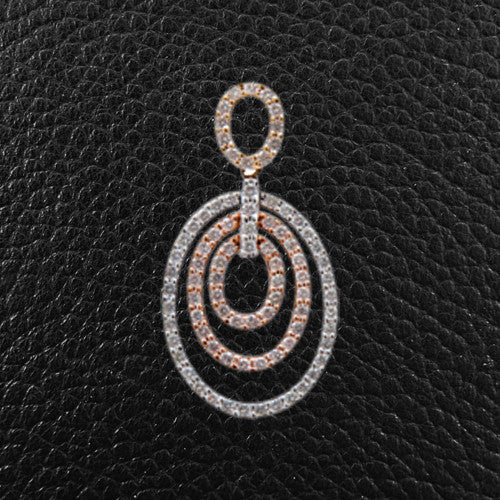 Triple Oval Design Diamond Pendant
