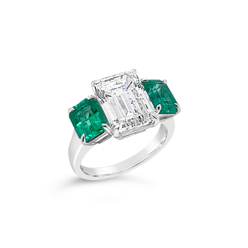 Emerald & Diamond Engagement Ring