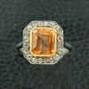 Padparasha & Diamond Estate Ring