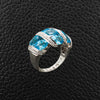 Oval Blue Topaz & Diamond Ring