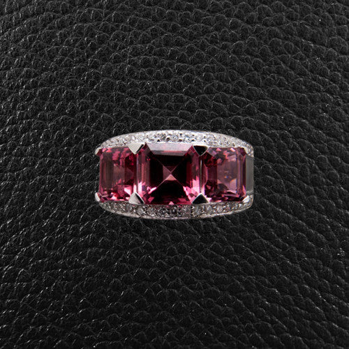 Pink Tourmaline & Diamond Ring
