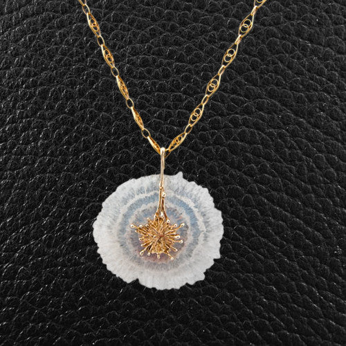 Crystal Slice & Gold Estate Necklace