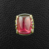 Sugarloaf Pink Tourmaline & Diamond Ring