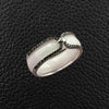 White Ceramic & Black Diamond Ring