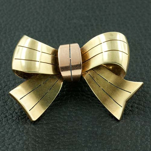 Gold Bow Estate Pin