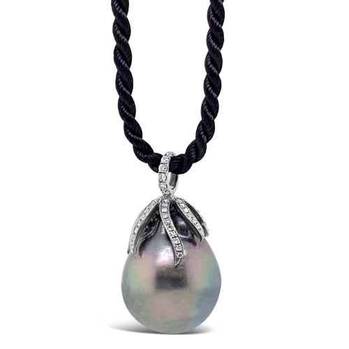 Tahitian Pearl & Diamond Pendant