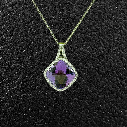 Amethyst & Diamond Pendant