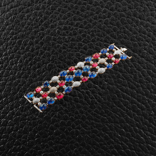 Ruby, Sapphire & Diamond Bracelet