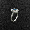Sapphire & Diamond Double Halo Ring