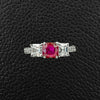 Square Ruby & Diamond Ring