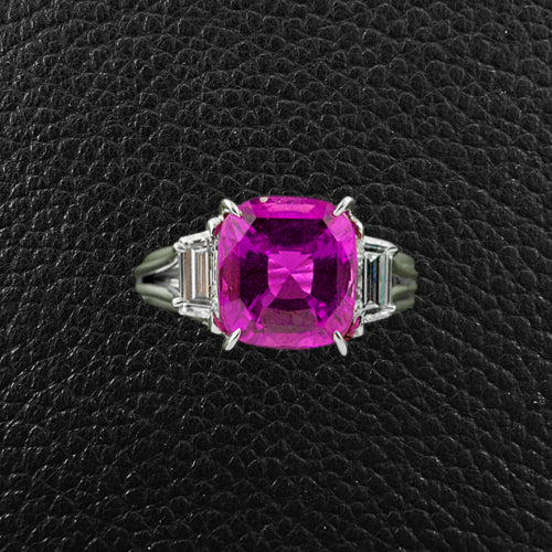 Pink Sapphire & Diamond Ring
