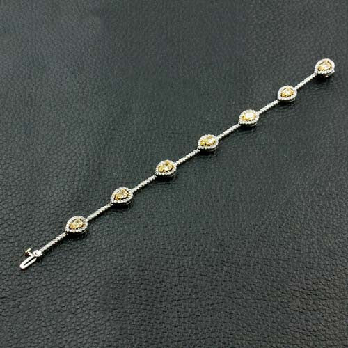 Pear shaped Yellow Diamond Bracelet