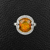 Checkerboard cut Citrine & Diamond Ring