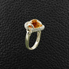 Checkerboard cut Citrine & Diamond Ring