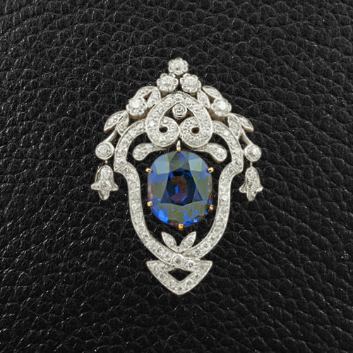 Sapphire & Diamond Tiffany Estate Pendant