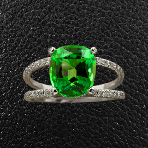 Green Tourmaline & Diamond Ring