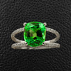 Green Tourmaline & Diamond Ring