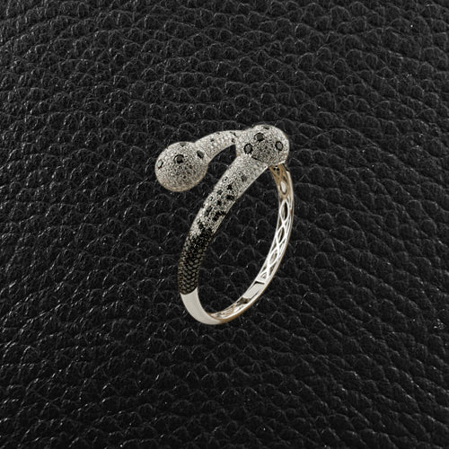Black & White Diamond Hinged Bangle Bracelet