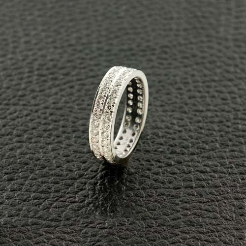 Double Channel Set Diamond Band