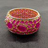 Ruby & Diamond Hinged Bangle Bracelet